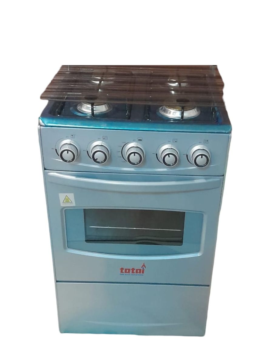 SMTE - Totai Standing Gas Solution 4 Burner Gas/Oven Cooker- Silver