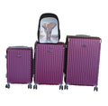 SMTE - Purple 3Piece ABS Spinner Luggage Set + Elephant Kids Backpack