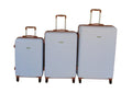 SMTE - MOOISTAR 3PCS White ABS Luggage Set with Spinner Wheels&Telescoping Handles