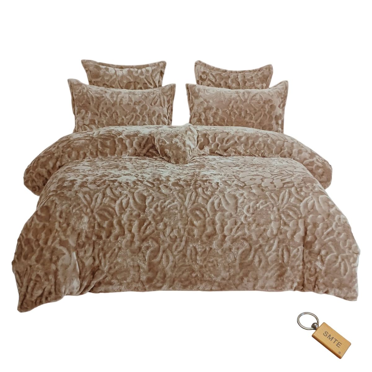 SMTE - Fiber Haven6Piece Quilt Cover Set and KeyringCream
