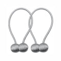 SMTE - Opulent Silver Magnetic Curtain Tieback - Ball - Set of 2