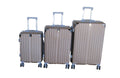 SMTE - ABS Spinner Wheels Hardshell Luggage Set3PieceChampagne Gold