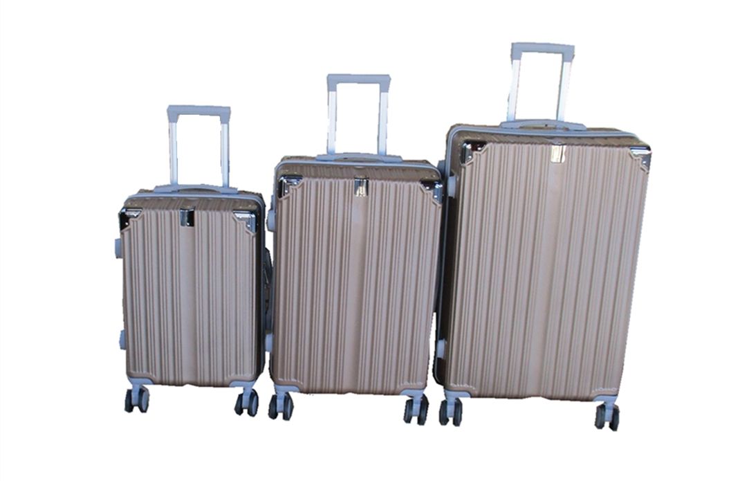SMTE - ABS Spinner Wheels Hardshell Luggage Set3PieceChampagne Gold
