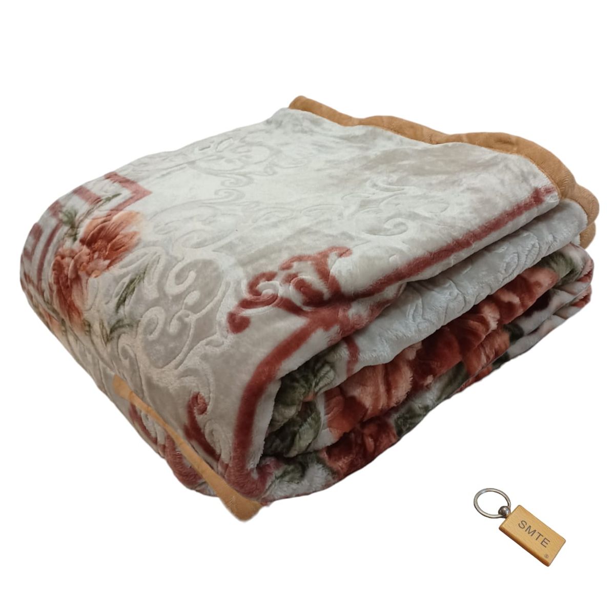 SMTE -  :Cozy 2Ply NonFiber Blanket: Keep Your Winter Warm + KeyringCream