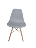 SMTE -  A304 Grey Plastic Shell ChairWooden Legs