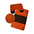 SMTE - Stunning 3 Piece Anti-Slip Soft Foam Bathroom Set - Orange & Black
