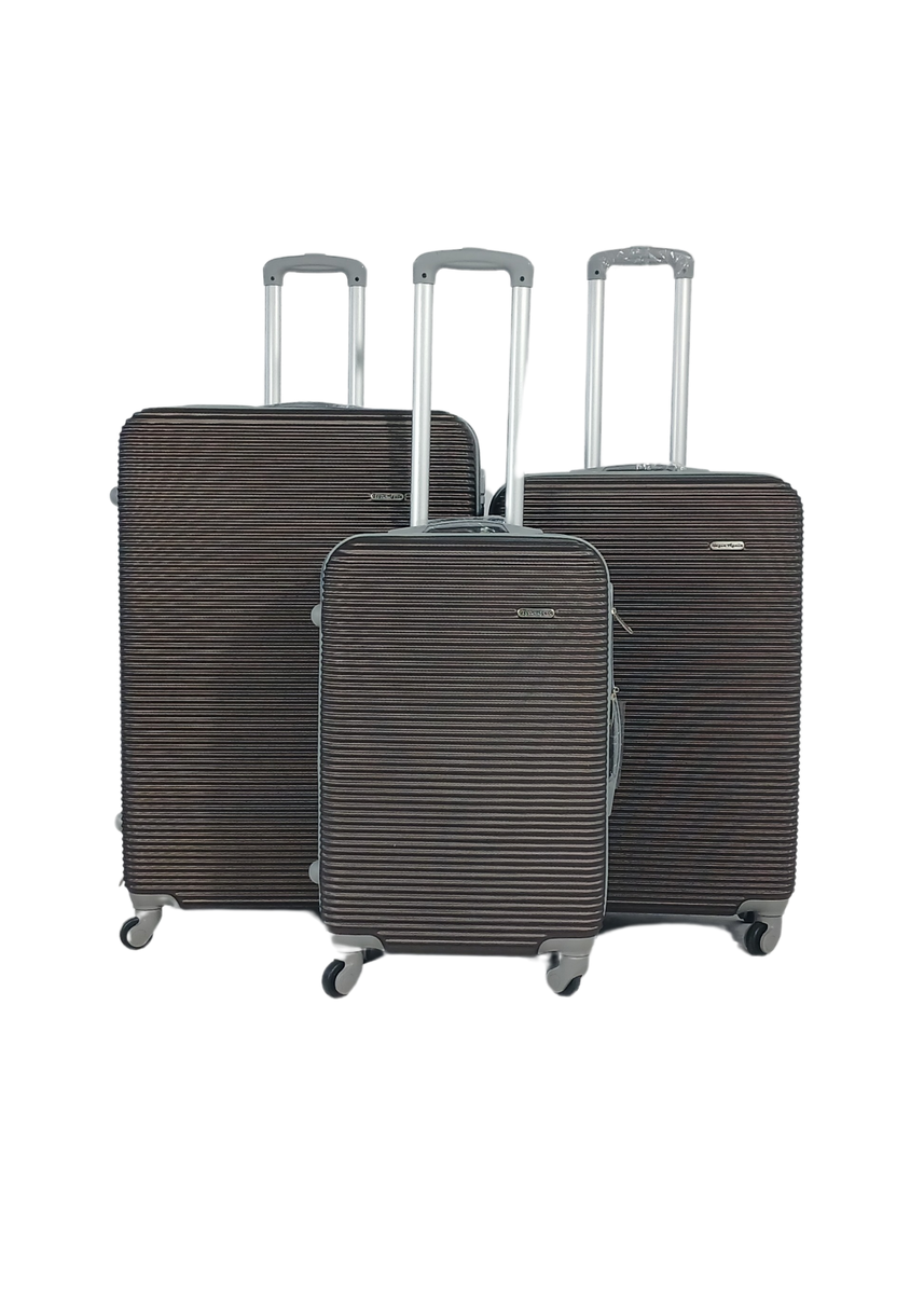SMTE - Begin Again 3Piece ABS Luggage SetHard ShellBrown