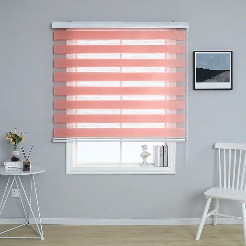 SMTE - Quality Zebra Roller Blinds - Dual Layer Day/Night - Pink - 200 cm