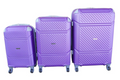 SMTE - ABS Material Spinner Wheels Lock System Trolley Luggage SetPurple3 Piece
