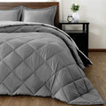SMTE - Acesa Reversible 5 Piece Comforter set Charcoal and Grey - Double