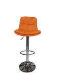 SMTE - 8605 Adjustable Bar StoolOrange PU Leather with Chrome Base