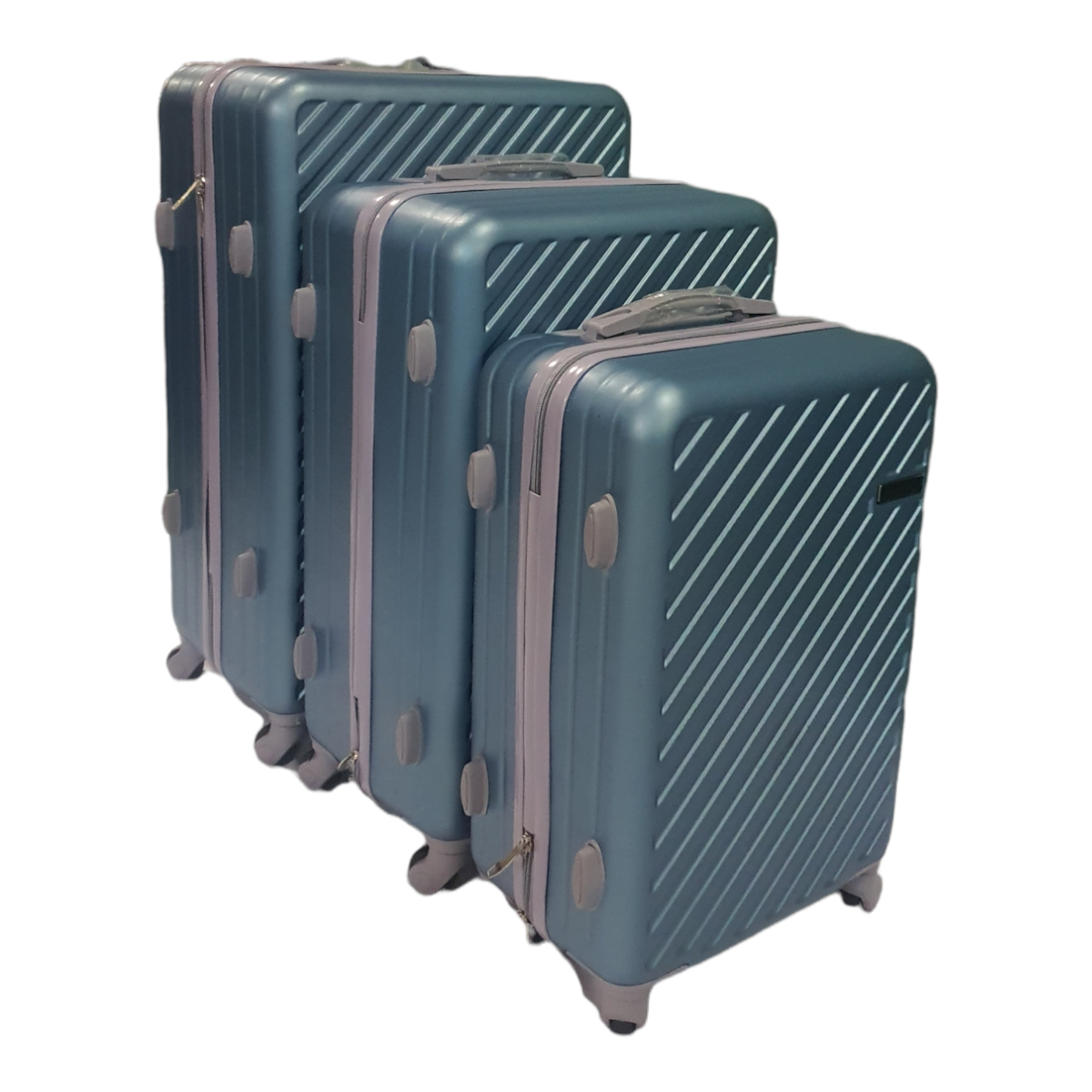 SMTE - Acesa - Quality 3 Piece 27" Hard Shell Z-Type Travel Luggage Suitcase Set - Sky Blue
