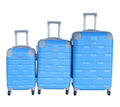 SMTE - ABS Luggage SetBlue, Durable Shell,360 Wheels, Telescopic Handle3Piece