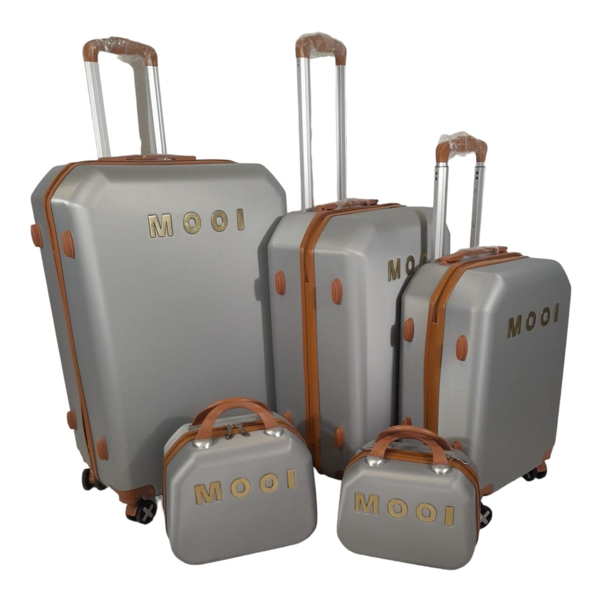 SMTE - Quality Luggage Suitcase Hardshell Mooistar 5 Piece - Grey