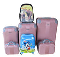 SMTE - 5Piece Pink ABS Luggage Set with Mickey Kids Case & Rhino Schoolbag