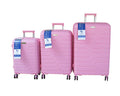 SMTE - Light Pink Polypropylene 3Piece Luggage Set with Spinner Wheels & TSA Lock