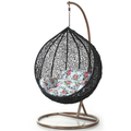 SMTE - Hanging / Garden / Balcony Swing Chairs - Black / Floral White Colours