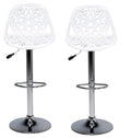 SMTE - Bar Stools / Kitchen Counter Stools - Set of Two - White Colour