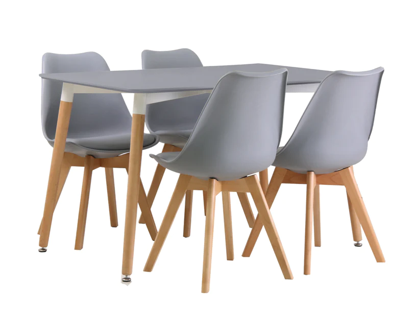 SMTE - Dining Suite / SetDining Table with Four Padded ChairsGrey Colour