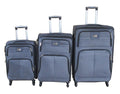 SMTE - Blue Fabric Luggage Set3Piece, Lightweight, 360 Spinner Wheels, & Lock