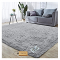 SMTE - New Premium Fluffy Carpet/Rug & Complementary Tieback and KeyringGrey