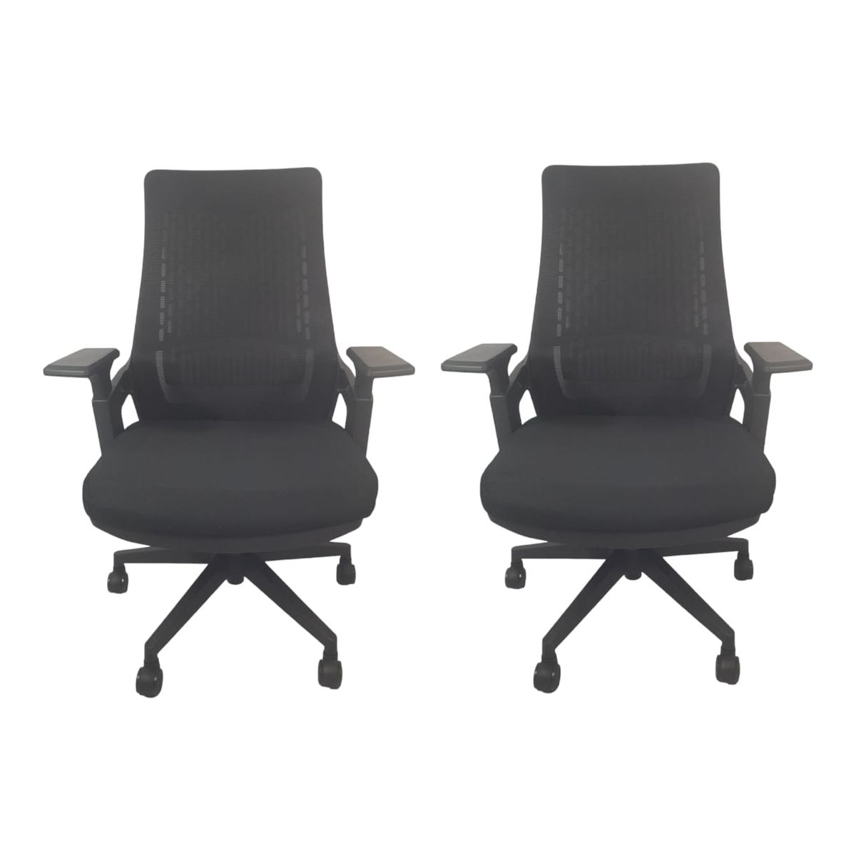 SMTE -  Set of 2 Fabric Office ChairBlack