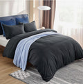 SMTE - High Quality Fabric Ace Duvet Covet Set - Dark Grey - Queen