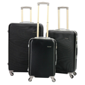 SMTE - Black Luggage Set of 3 with Hard Shell, Spinner Wheels, Builtin Lock