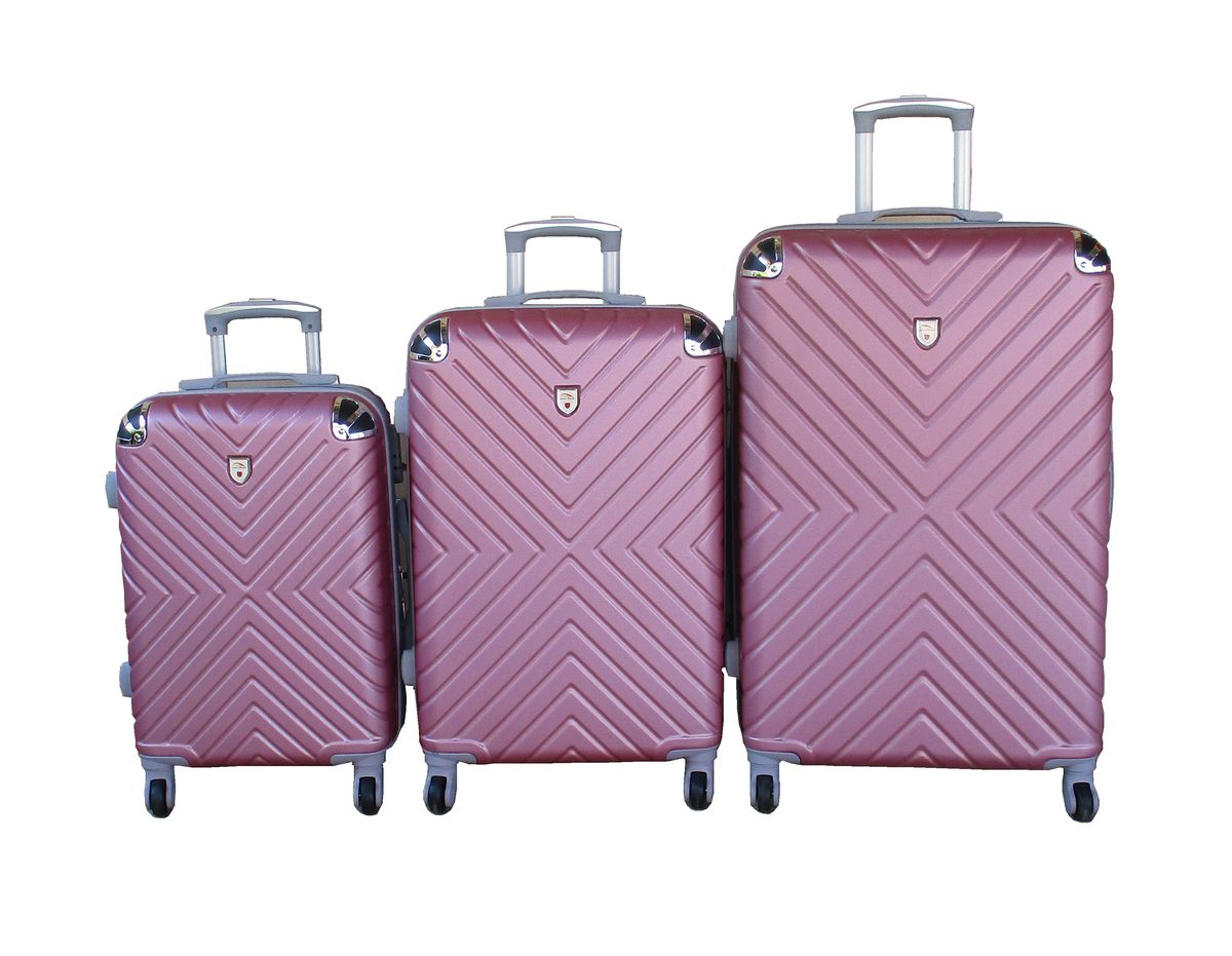 SMTE - 3Piece Travel 28Inch Luggage Suitcase Bag SetStylishPink