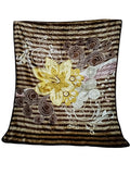 SMTE -  1Ply Blanket with Yellow Floral and Stripe DesignJY03