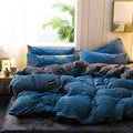 SMTE - Flannel Corduroy Comforter - 220x235cm - Navy Blue