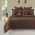 SMTE - Azaz Stylist Stripe Pattern Brown Duvet Cover& 2PC Standard Pillow case Set - Queen