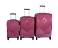 SMTE - Durable Red ABS Hardside Spinner Luggage Set with TSA Lock, 3 Piece