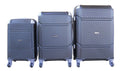 SMTE - 3 Piece Hard Outer Shell Quad Wheel Luggage Set - S-1-5 - Black