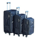 SMTE - Le Emporer Fabric 3 Piece Luggage Double Zip SuitcaseBlack