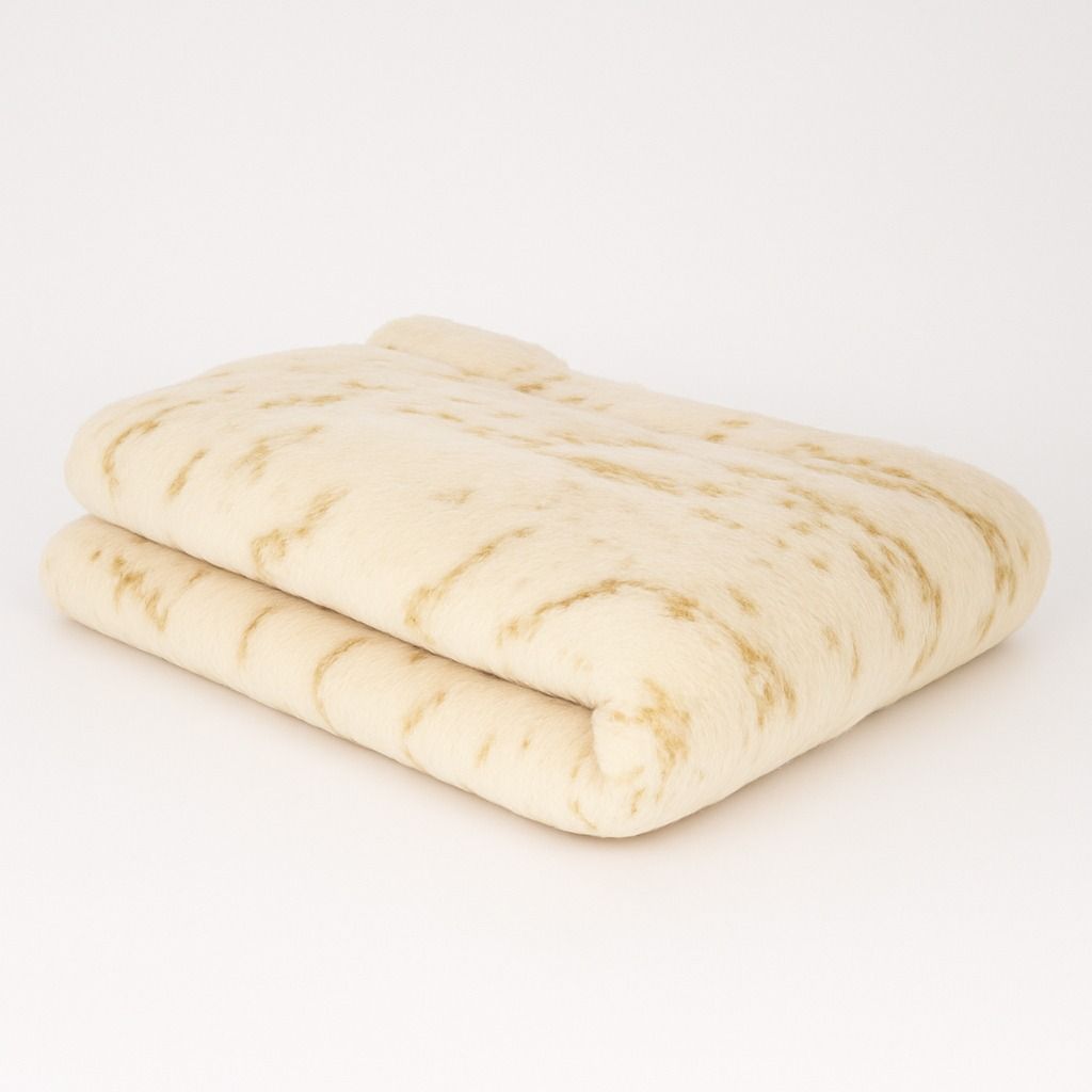 SMTE - FLEECEX Metallic Marble Plush Fleece Blanket & Throw180 x 200 cmCream