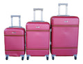 SMTE - ABS HardShell Luggage SetSpinner WheelsVibrant Pink/Red3Piece