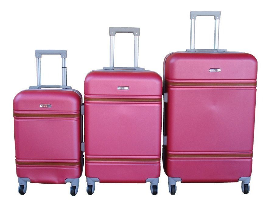 SMTE - ABS HardShell Luggage SetSpinner WheelsVibrant Pink/Red3Piece