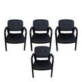 SMTE - Leather Office Chair set of 4Black