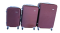 SMTE - Daska Hard Outer Shell Travel Luggage Set - 3 Piece - Maroon