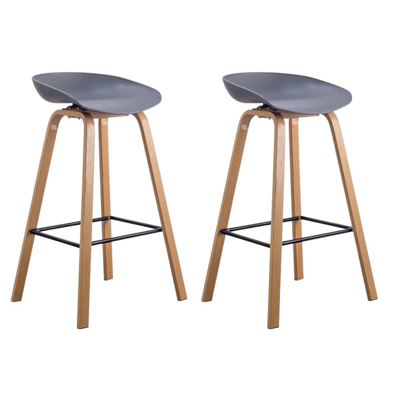 SMTE - Set of 2 Unique Bar Stool-WB02 - Grey
