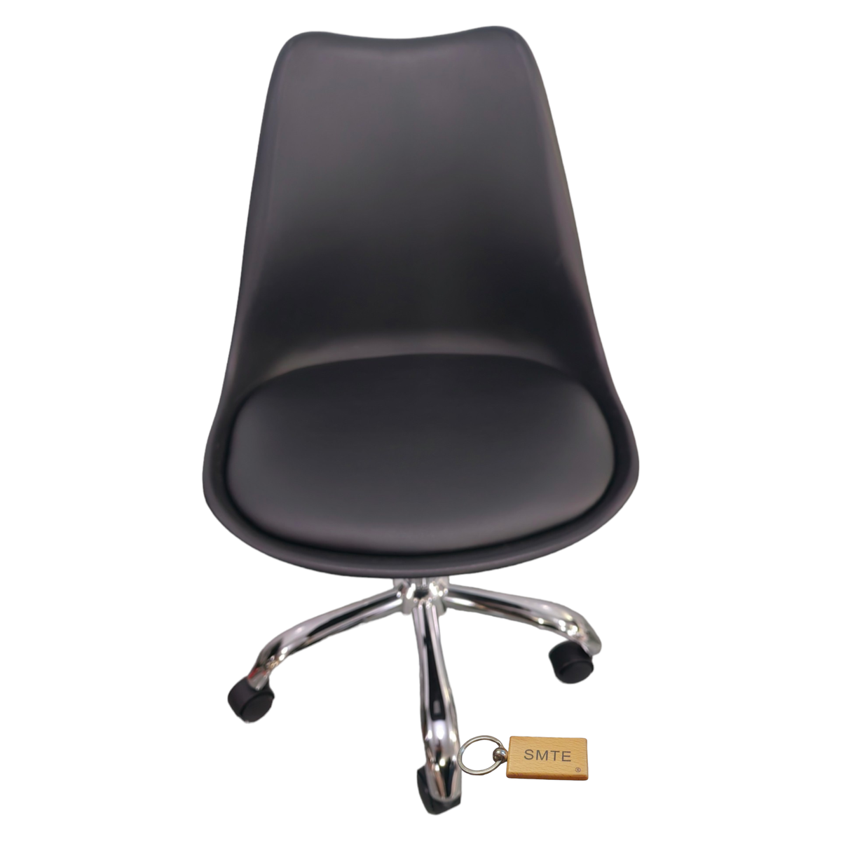 SMTE - Modern Plastic Dining Chair C7Dc203248Black & Keyring1 Pack