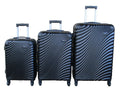 SMTE - GAILY 3Piece Black ABS Luggage Set with Spinner Wheels & Combination Locks