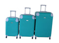 SMTE - Stylish 3Piece ABS Luggage SetTeal with Spinner Wheels