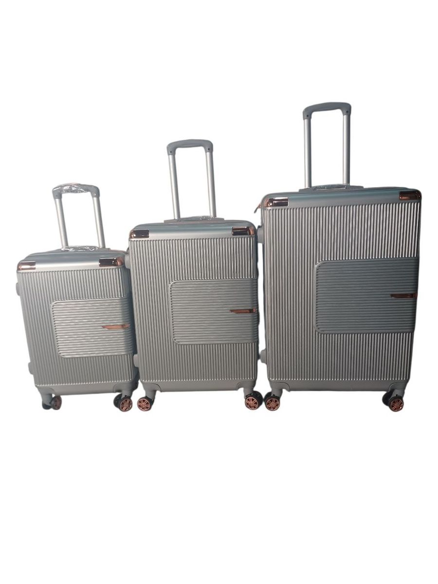 SMTE - 3Piece Hard Shell Suitcase SetSilver (Code: 158)
