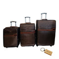 SMTE - G4 Premium 3Piece Suitcase SetBrown+ Keyring