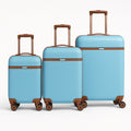 SMTE - 3Piece Light Blue ABS Hardside Luggage SetSpinner Wheels & Lock