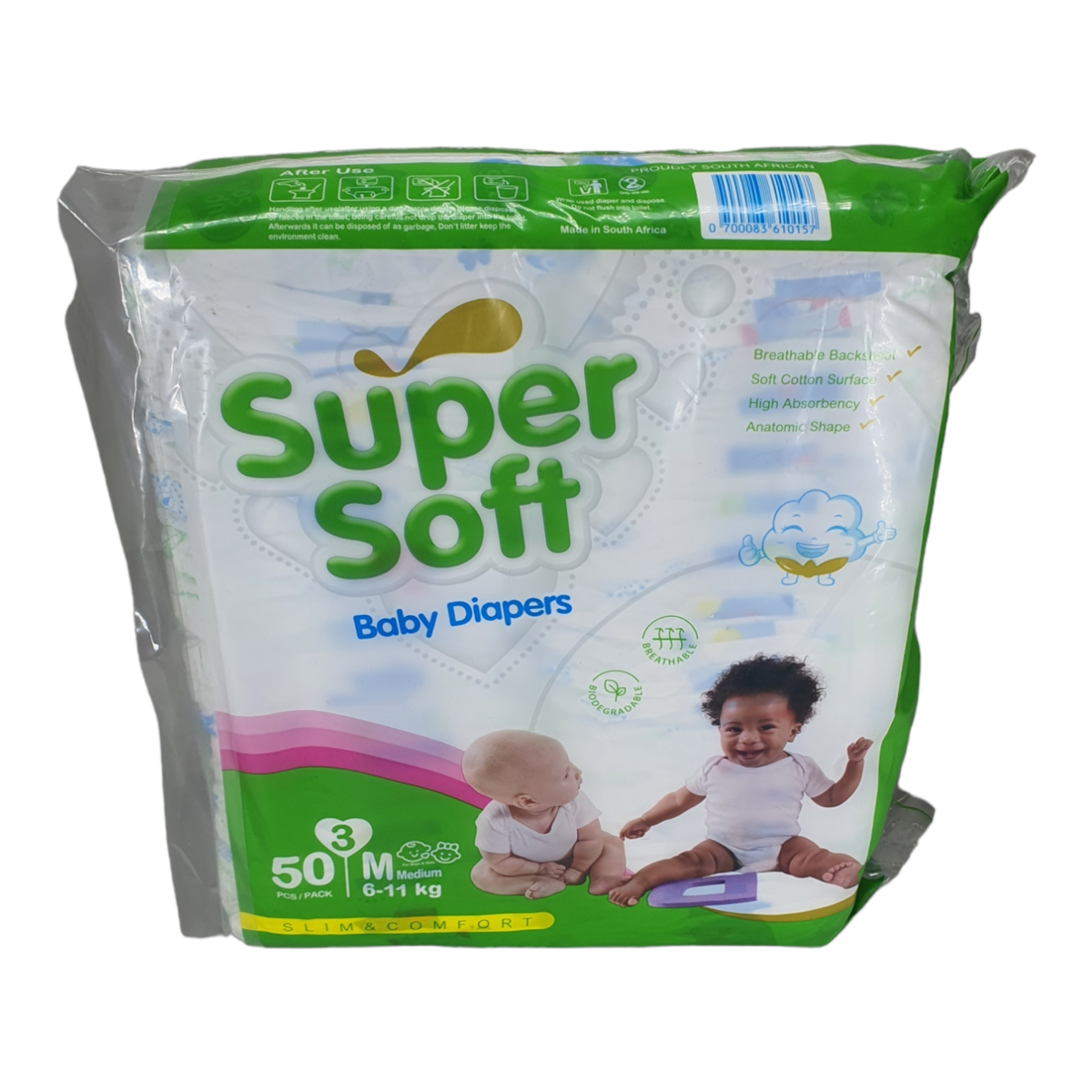 SMTE - Super Soft Quality Baby Nappies & Diapers - Medium (6 - 11 kg )- P50