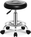 SMTE - Backless Rolling Round Stool - Black