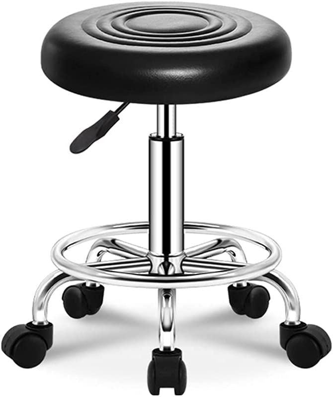 SMTE - Backless Rolling Round Stool - Black